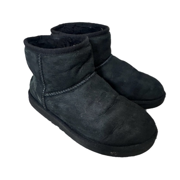 UGG Classic Black Suede Booties - Picture 2 of 4